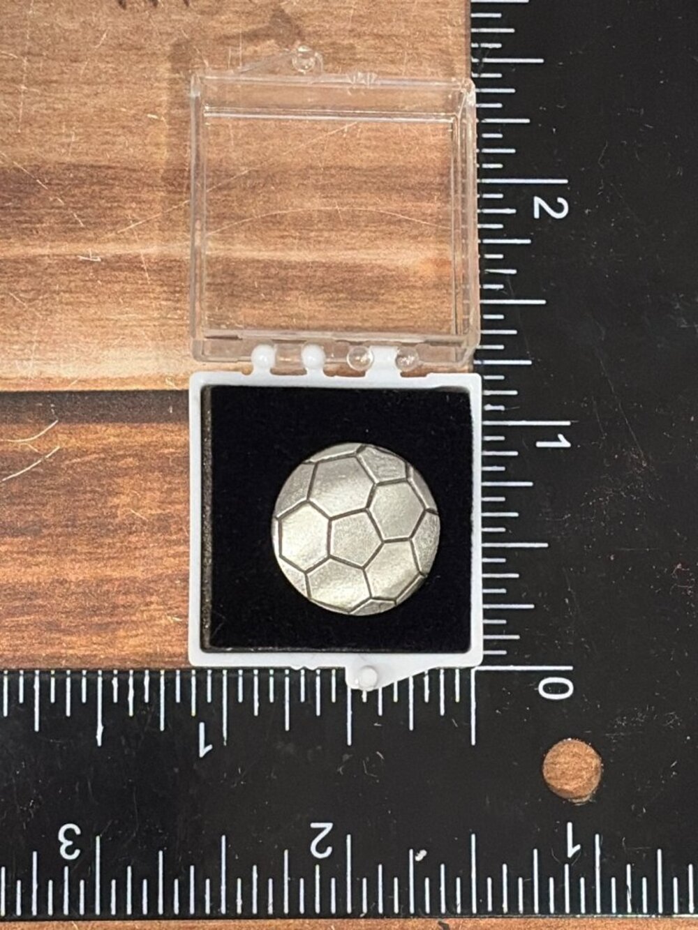 HB Pewter Soccer Ball Tie Tack Chain Bar Pin NOS in Case AWARD GIFT FIFA